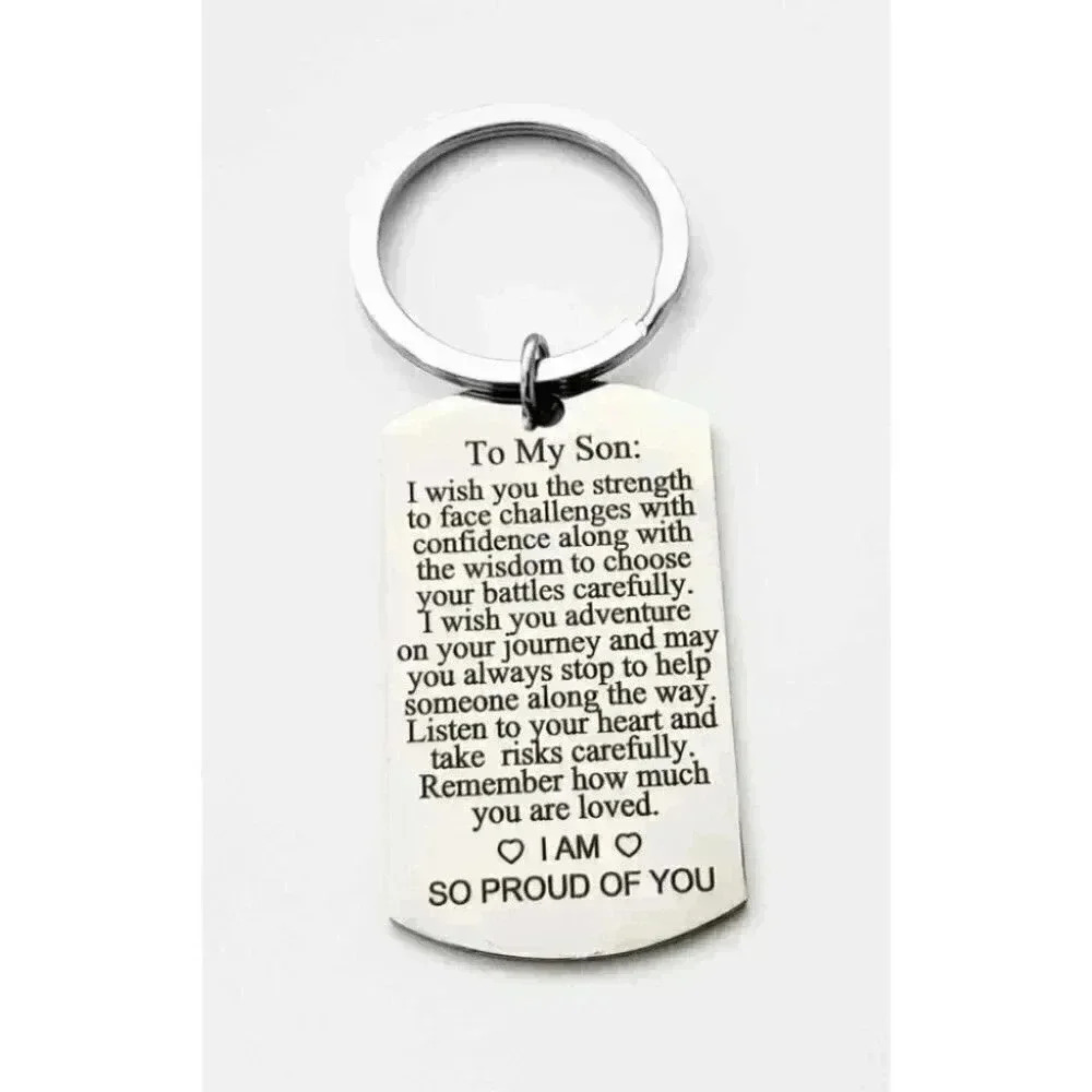 To my Son I'm so proud of you keychain